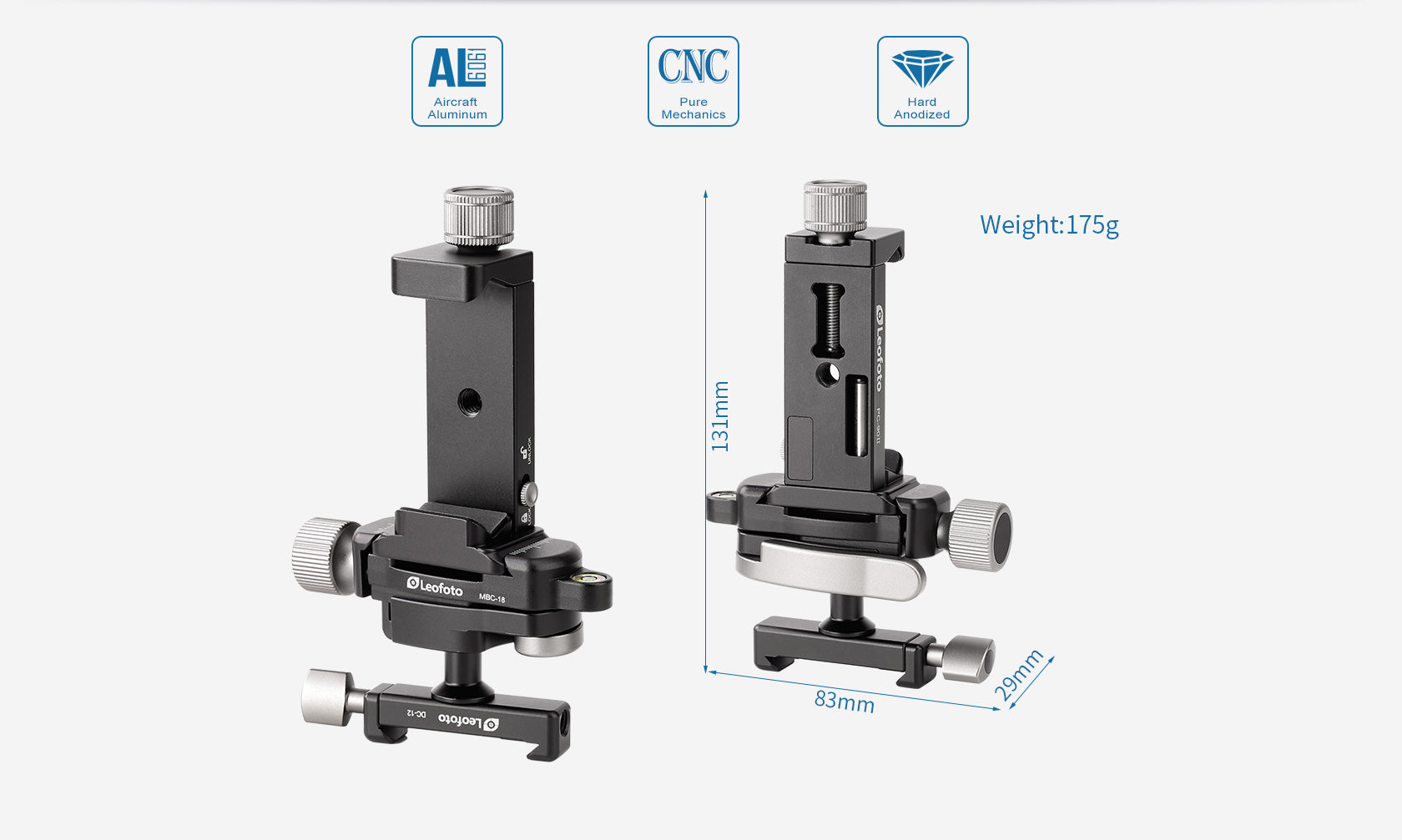 Leofoto Multipurpose Clamp Kit with DC-12, MBC-18, and PC-90II