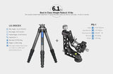 Leofoto LS-365CEX + PG-1 Leveling Base Tripod and Gimbal Head