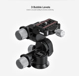 Leofoto GW-01 3-Way Gear Head with QR Plate Arca Compatible