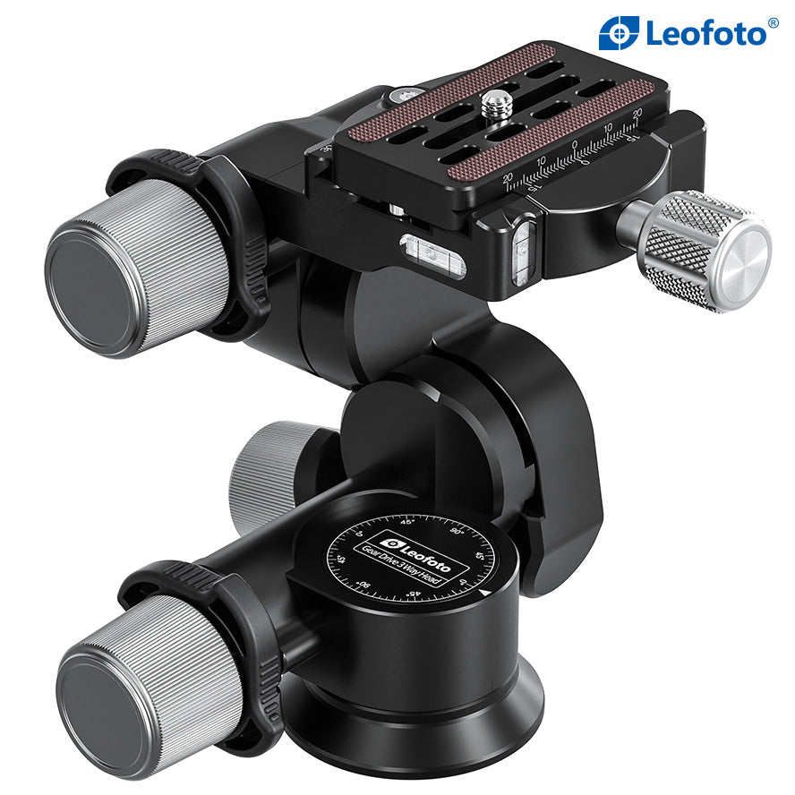 Leofoto GW-01 3-Way Gear Head with QR Plate Arca Compatible