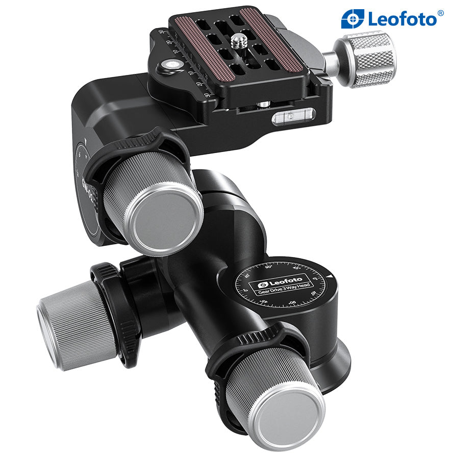 Leofoto GW-01 3-Way Gear Head with QR Plate Arca Compatible
