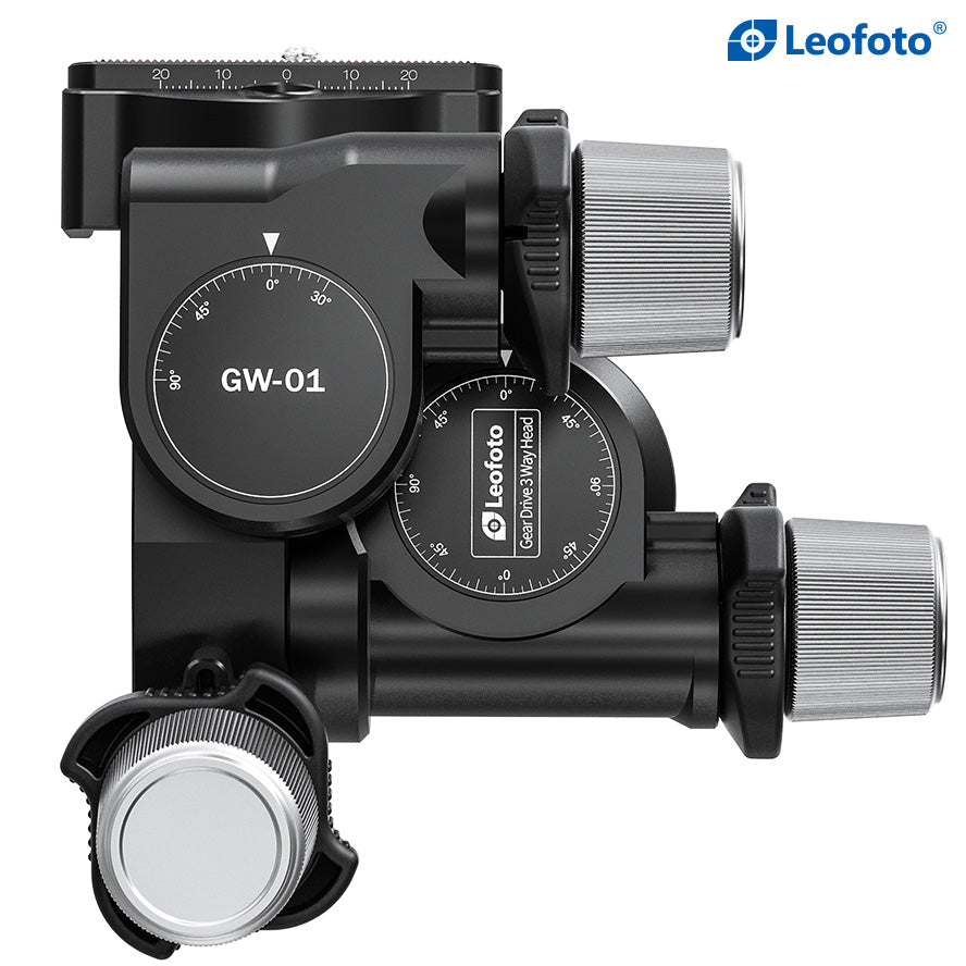 Leofoto GW-01 3-Way Gear Head with QR Plate Arca Compatible