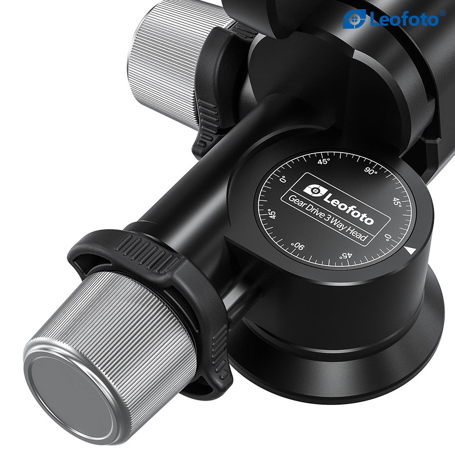 Leofoto GW-01 3-Way Gear Head with QR Plate Arca Compatible