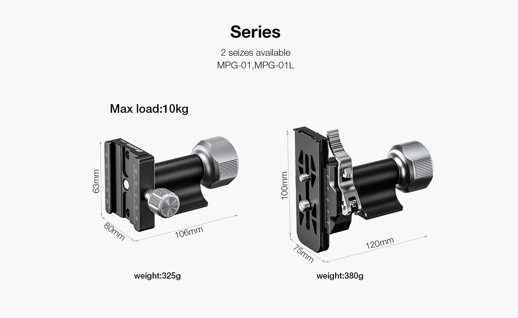 Leofoto MPG-01L Monopod Head Side Mount 360° Tilting Lever-Release Clamp