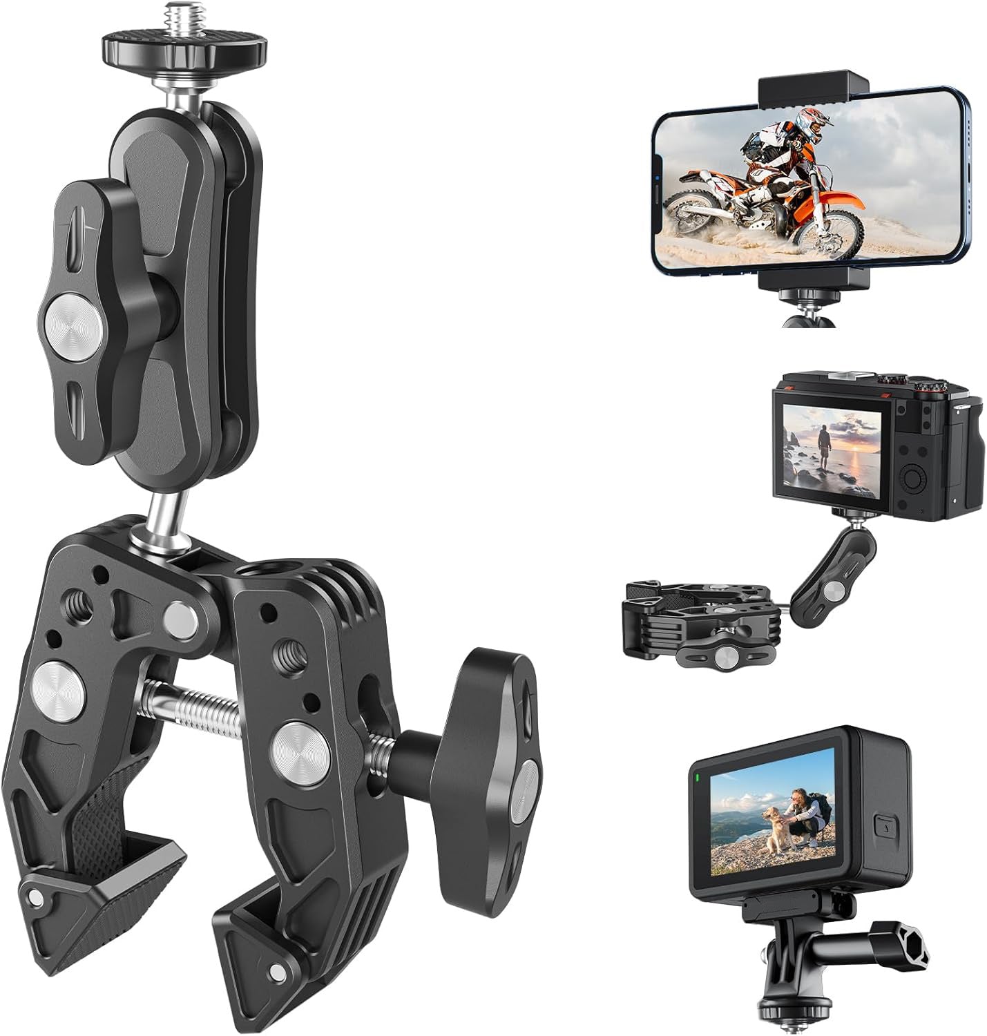 Super Clamp with Magic arm for Camera Gopro Phone Insta 360 and Sports Camera