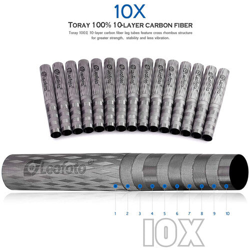 Leofoto MP-365C 5-Section Carbon Fiber Monopod MP Series Carbon Fiber Monopod with Case
