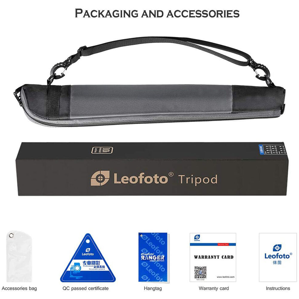 Leofoto MP-364C 4-Section Carbon Fiber Monopod MP Series Carbon Fiber Monopod with Case