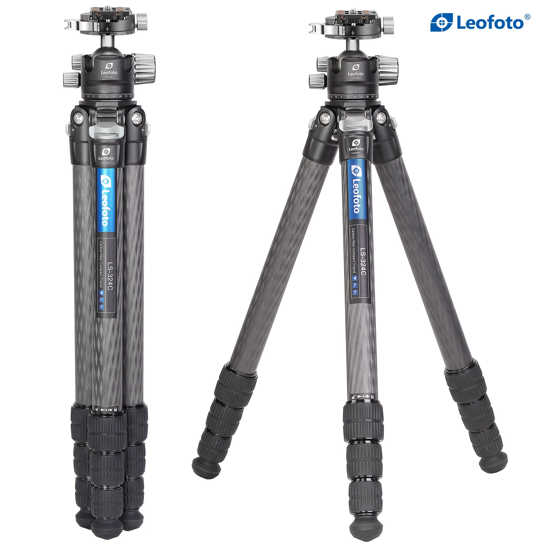 Leofoto LS-324C with LH-40PCL Ball Head Carbon Fiber Tripod Kit