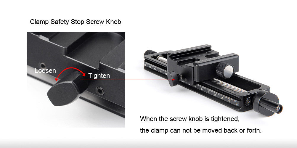 Sunwayfoto MFR-150S Macro Focusing Rail with Screw-Knob Clamp Compatible with Arca-Swiss