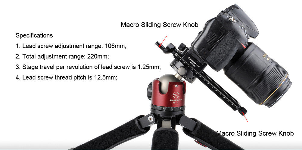 Sunwayfoto MFR-150S Macro Focusing Rail with Screw-Knob Clamp Compatible with Arca-Swiss