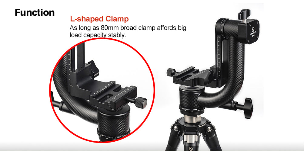 SUNWAYFOTO GH-01 Carbon Fiber 360 Degree Panoramic Camera Ball Head Gimbal Head