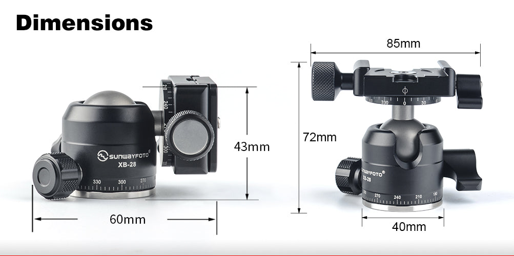 Sunwafoto XB-28II Low Profile High Locking Strenth Ballhead