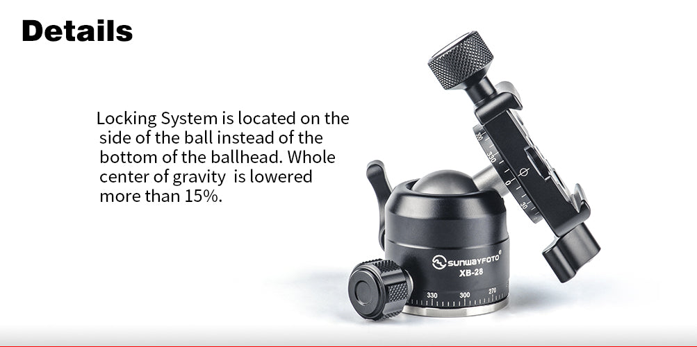 Sunwafoto XB-28II Low Profile High Locking Strenth Ballhead
