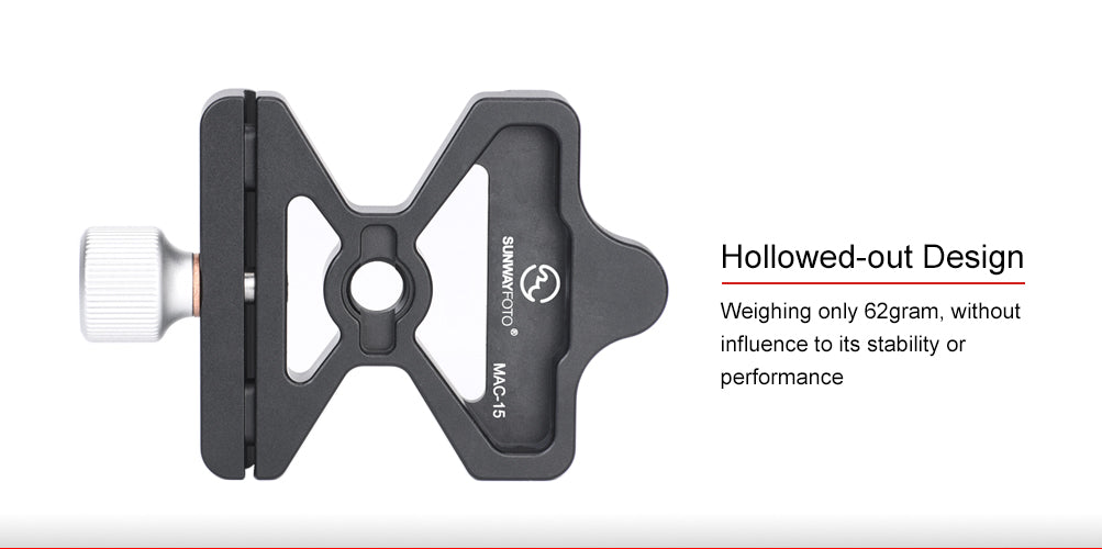 SUNWAYFOTO MAC-15 QUICK RELEASE CLAMP MANFROTTO / ARCA COMPATIBLE