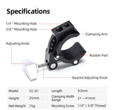Sunwayfoto Super Clamp for Round Tubes ,Phone, DJI OSMO , Gopro , Bicycle