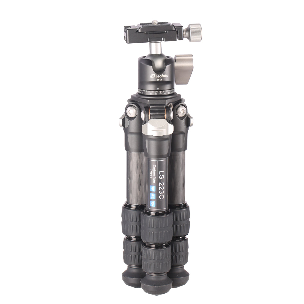 Leofoto LS-223C and LH25 Carbon Fiber Mini Tripod & 25mm Low Profile Ball Head Kit