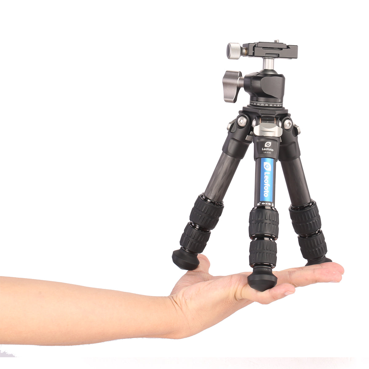 Leofoto LS-223C and LH25 Carbon Fiber Mini Tripod & 25mm Low Profile Ball Head Kit