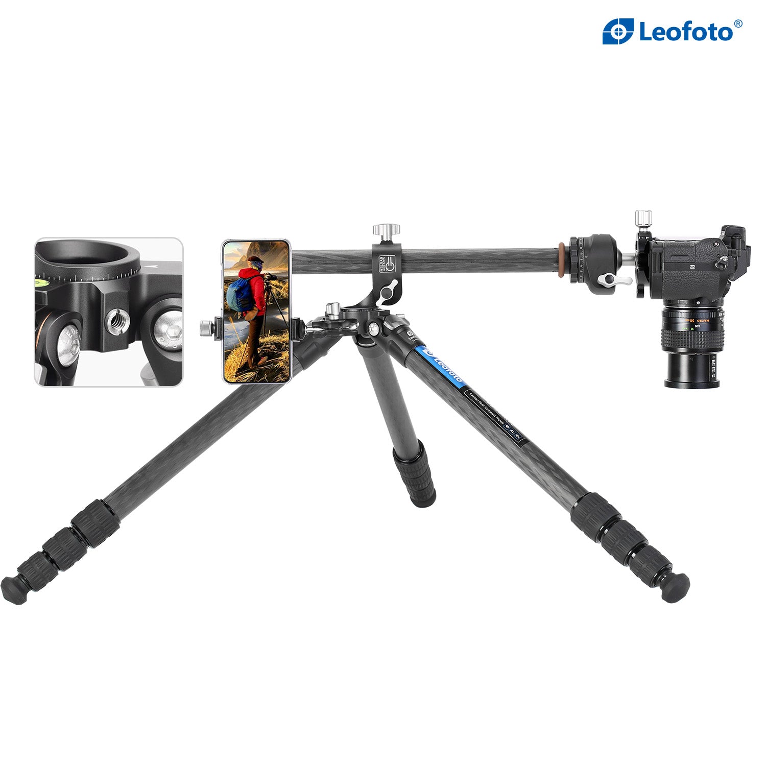 Leofoto LS-284CVL Carbon Fibre Ranger Series Tripod With Tiltable Center Column