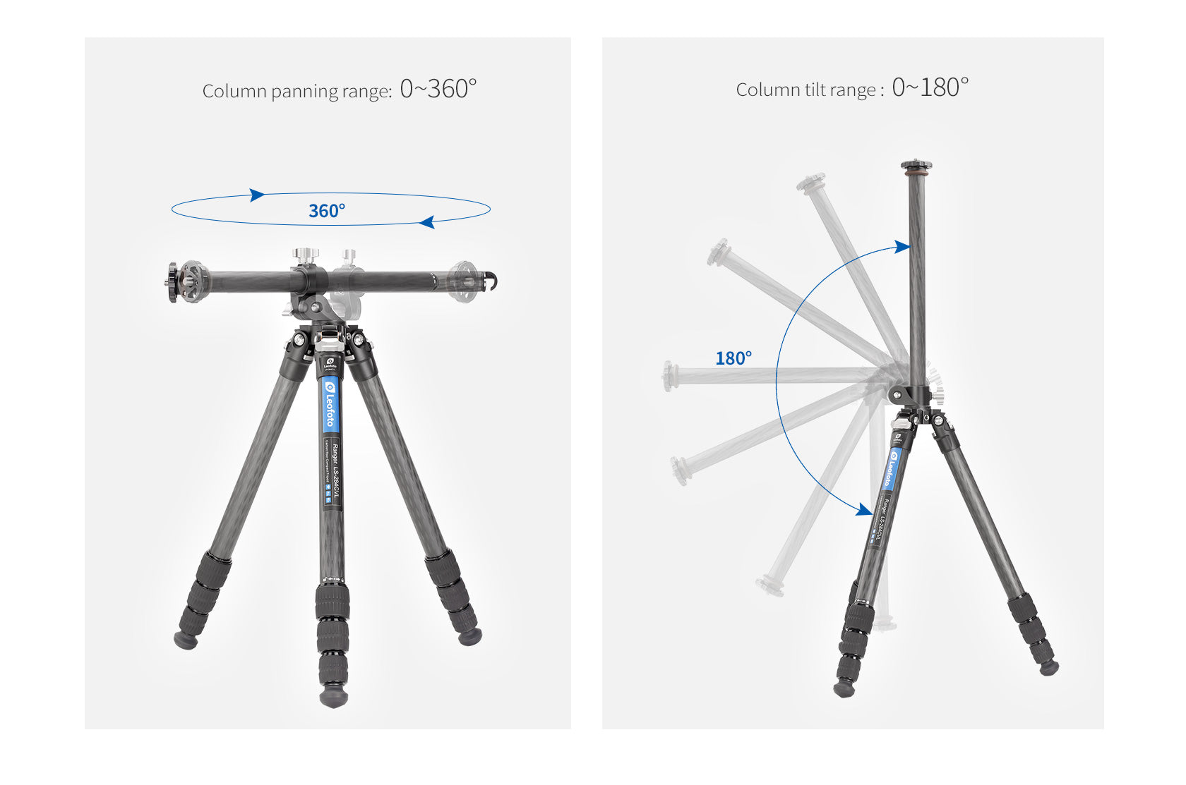 Leofoto LS-284CVL Carbon Fibre Ranger Series Tripod With Tiltable Center Column