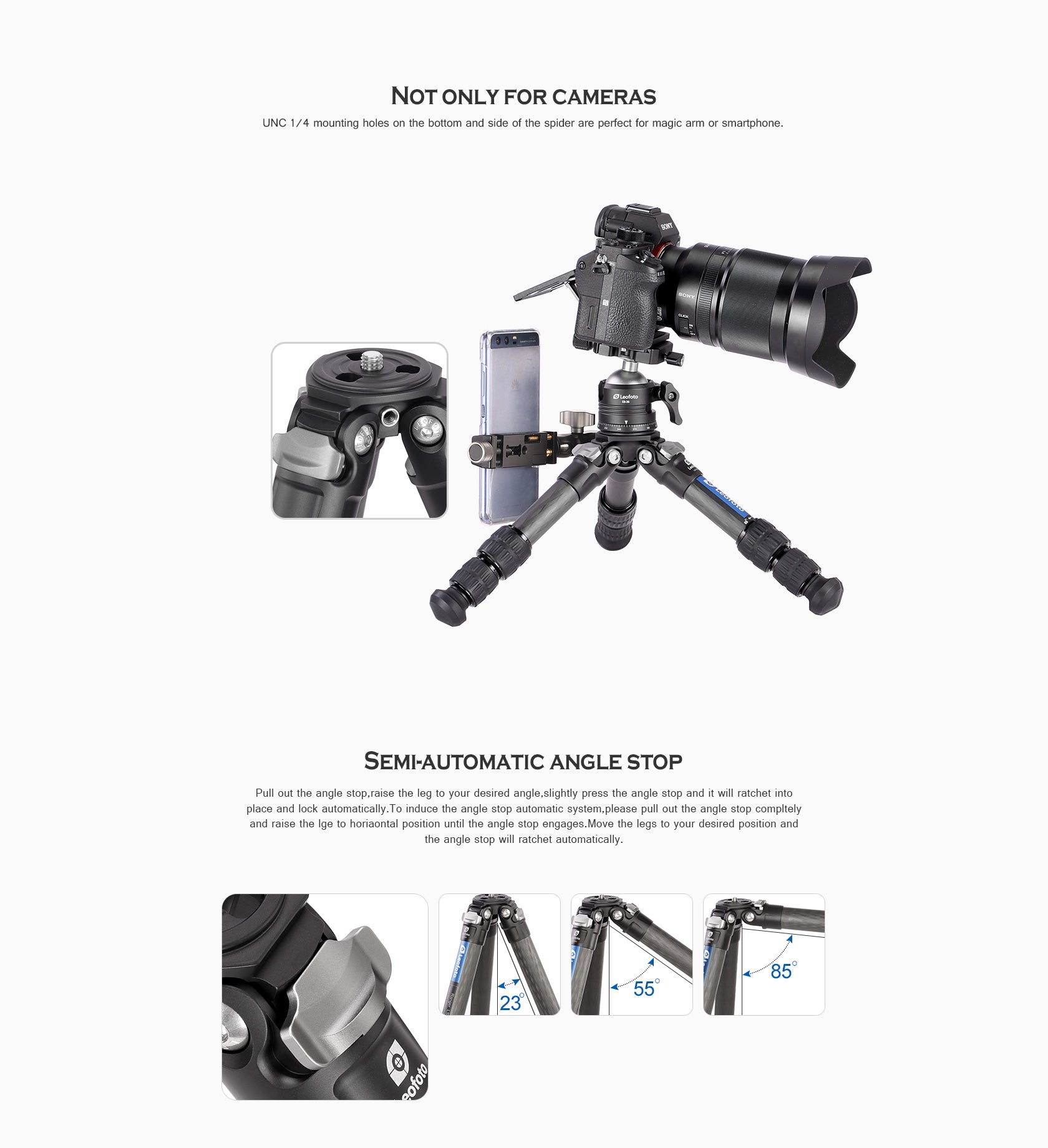 Leofoto LS-223C+EB-36 Portable Mini Carbon Fiber Tripod Ballhead Kit