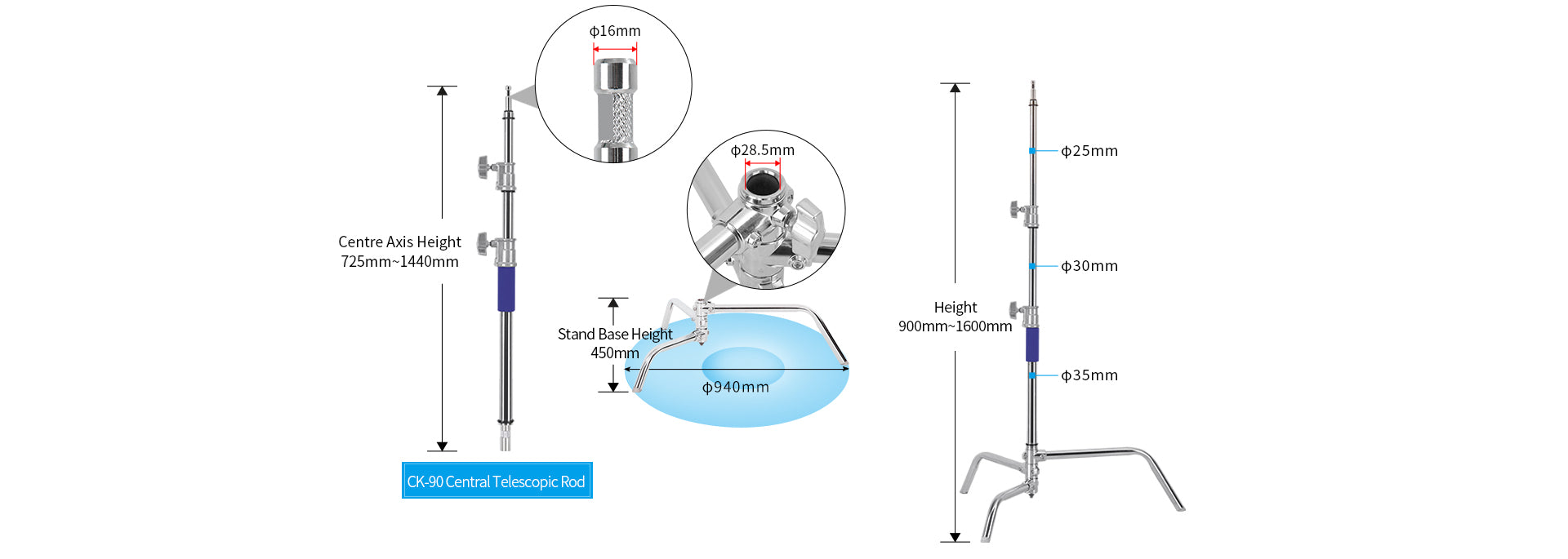 Jinbei CK-90 Century Steel Stand C-Stand Light