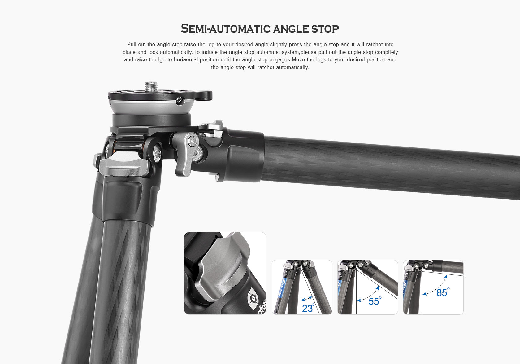 Leofoto LS-284CEX Ranger Series Portable Carbon Fiber Tripod 4 Section + Built-in Leveling Base 15° Tilt