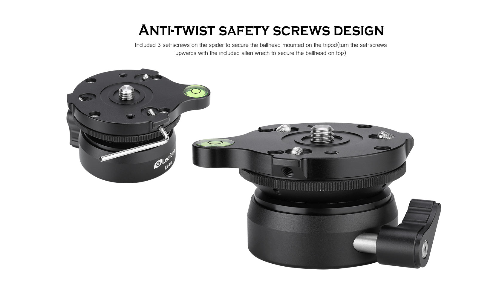 LEOFOTO LB-66 Adjustable Hemisphere Tripod Head Leveling Base