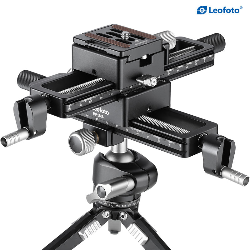 Leofoto MP-150S Macro Focusing Precise Rail with Screw-Knob Clamp Compatible with Arca-Swiss