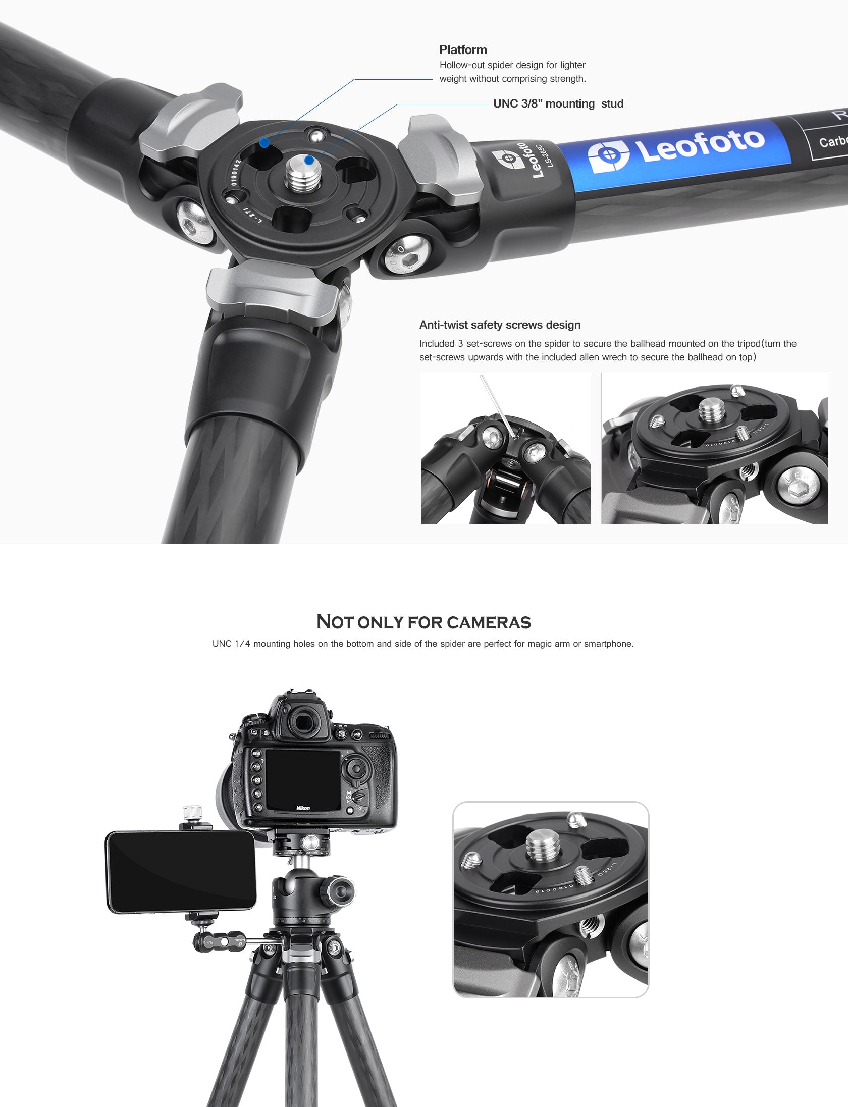 Leofoto LS-285C with LH-36 Head  Ranger Series Tripod Kit
