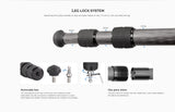 Leofoto LS-223CEX Ranger Series Portable Carbon Fiber Tripod 3 Section + Built-in Leveling Base 15° Tilt