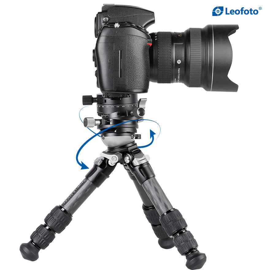 Leofoto LS-223CEX Ranger Series Portable Carbon Fiber Tripod 3 Section + Built-in Leveling Base 15° Tilt