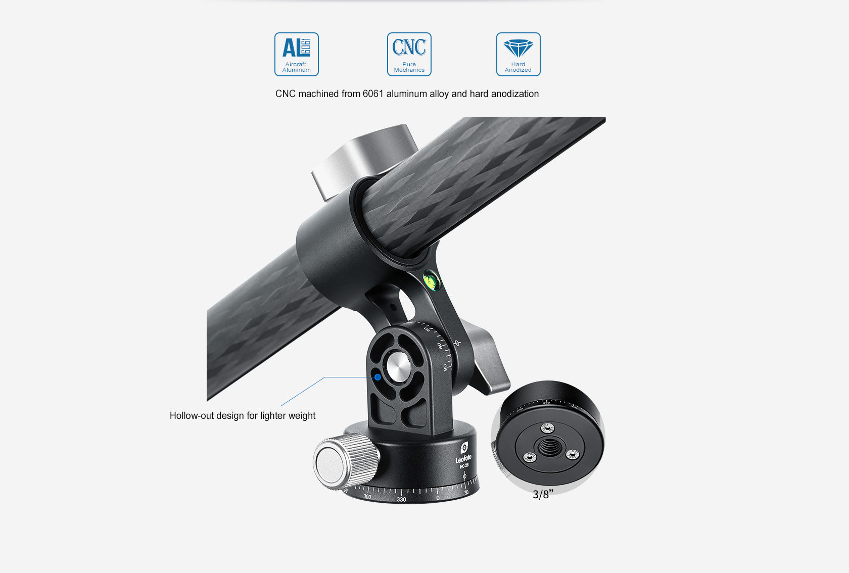 Leofoto HC-28 CNC horizontal panoramic carbon fiber center column system