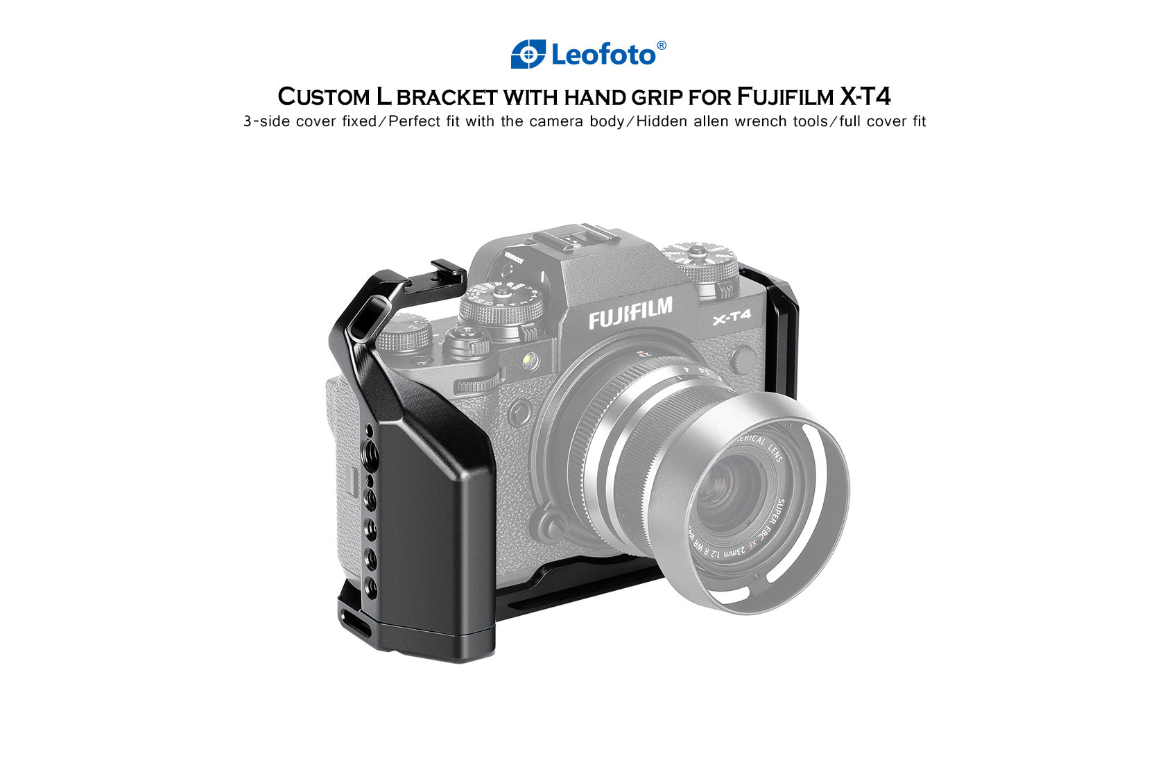 Leofoto LPF-XT4 Custom L bracket with hand grip for Fujifilm XT4