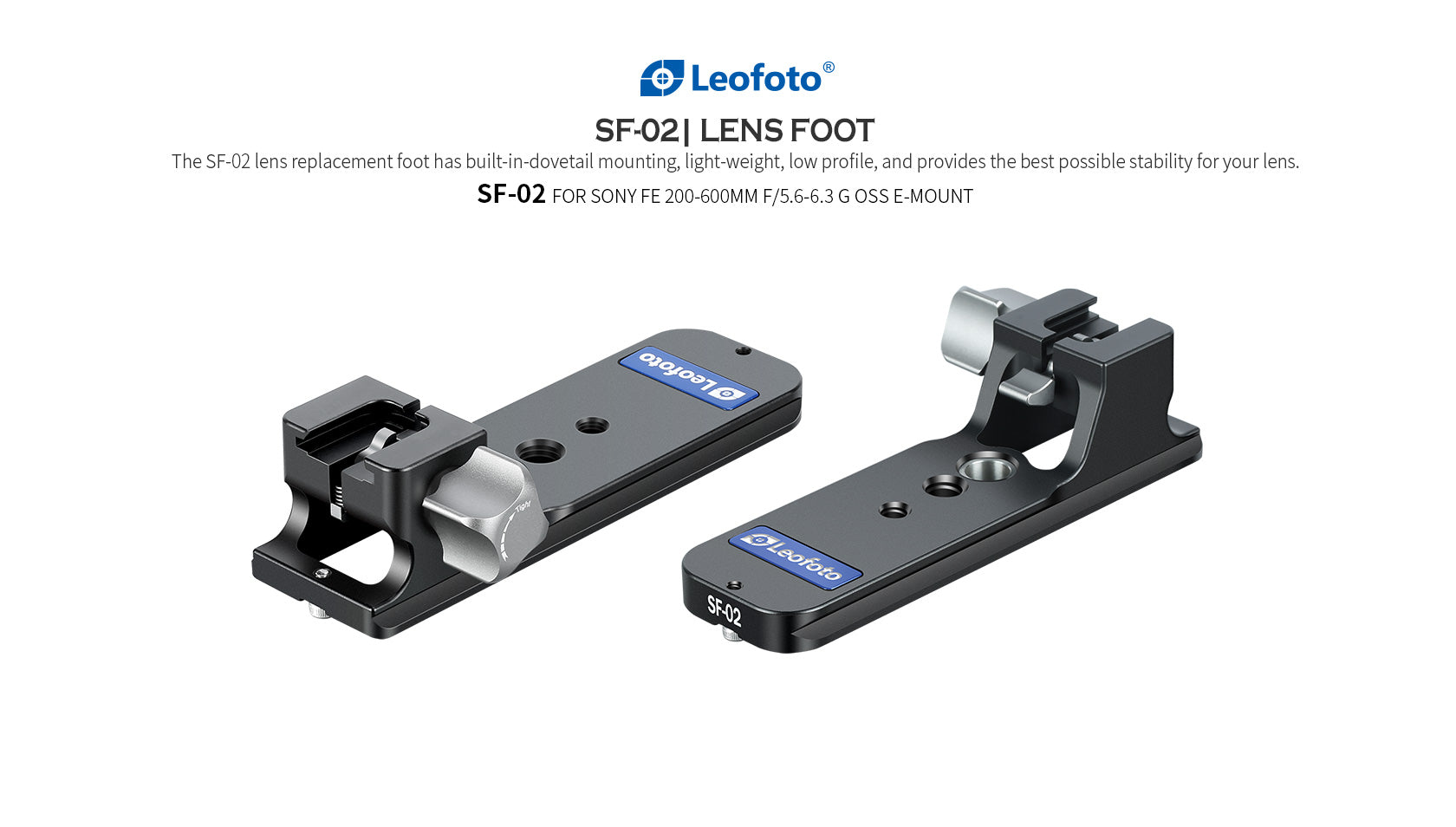 Leofoto SF-02N Lens Foot with Clamp for Sony FE 200-600mm f/5.6-6.3 G OSS Lens