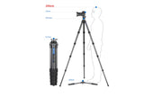Leofoto LS-365CEX Ranger Series Portable Carbon Fiber Tripod 5 Section + Built-in Leveling Base 15° Tilt