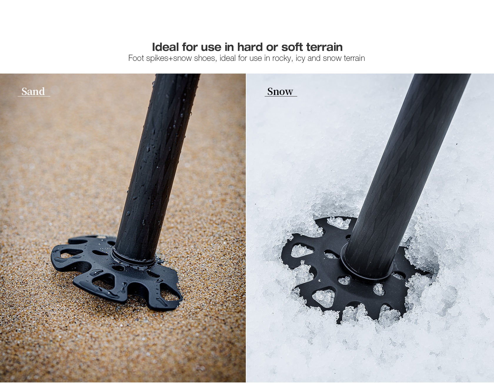Leofoto TFW Multi-functional Replacement Feet, Set of 3 Spikes With Snow shoes