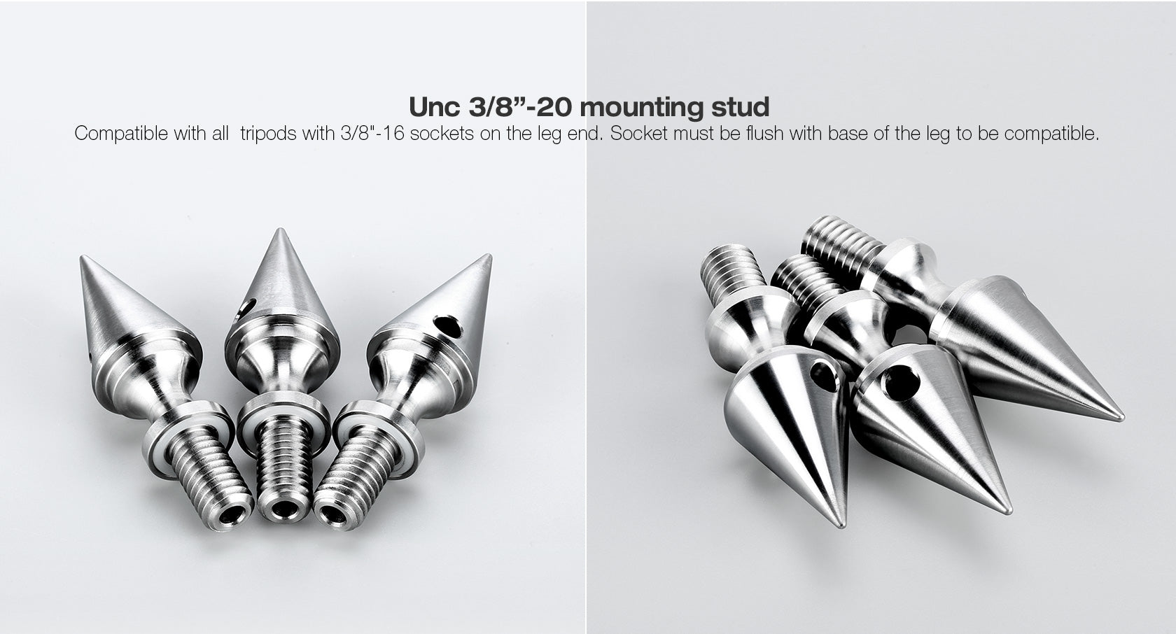 Leofoto TFW Multi-functional Replacement Feet, Set of 3 Spikes With Snow shoes