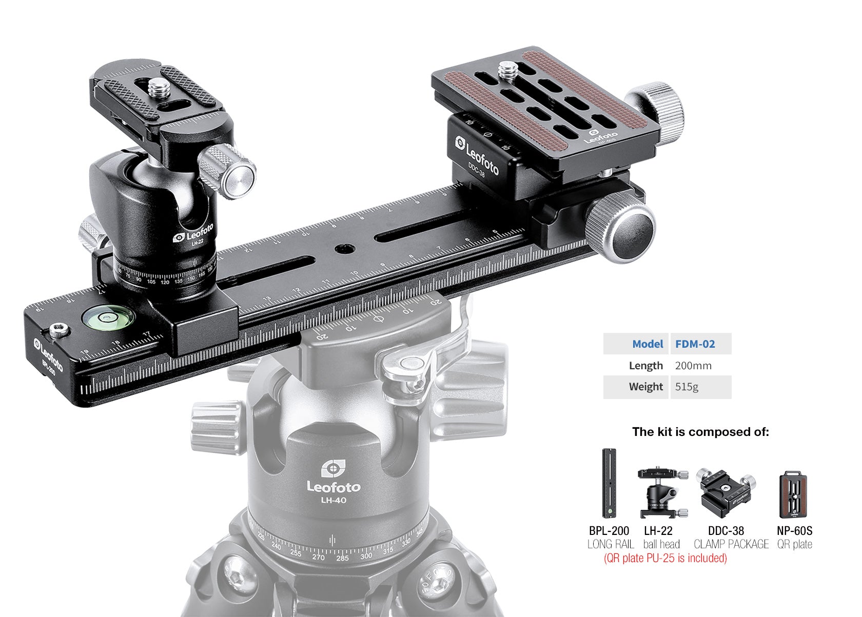 Leofoto FDM-02 Binocular Rangefinder Rail Kit