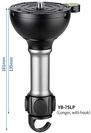 LEOFOTO YB-75LP 75mm Leveling Base Half Ball Adapter With Platform for Bowl Tripod