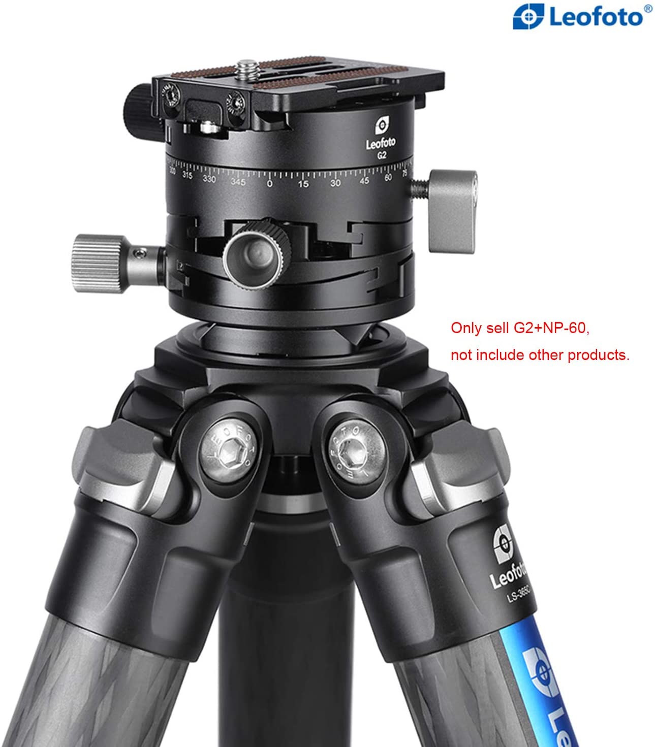 Leofoto G2 3 in 1 Panorama Geared Ballhead Dual-axis Adjustment, 3 Directions Controlled Separately With NP-60 Q-R Plate