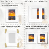 Pack of 25 sets of 11x14  for 8x10 Photo White Mat Matte Board with Backing Board Core Bevel Cut