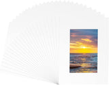 Pack of 25 sets of 11x14  for 8x10 Photo White Mat Matte Board with Backing Board Core Bevel Cut