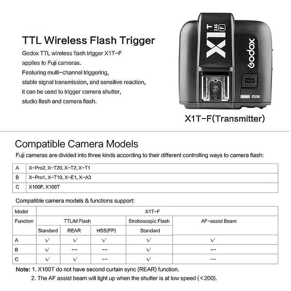 Godox X1F 2.4GHz TTL Wireless Flash Trigger For Fujifilm