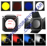 Barn Door And Honeycomb Grid Set W/ 4 Color Gels Fr 7