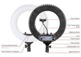 Jinbei LR-480C LED Ring Light with L-180 Light Stand (18") KIT