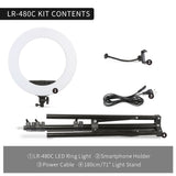 Jinbei LR-480C LED Ring Light with L-180 Light Stand (18") KIT