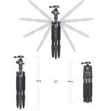 JUSINO TK-255 Aluminium Tripod With BT-02 Ballhead Kit With Monopod