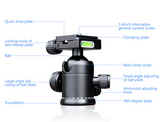 Aluminium Professional Tripod With Monopod and Ballhead For DSLR Camera