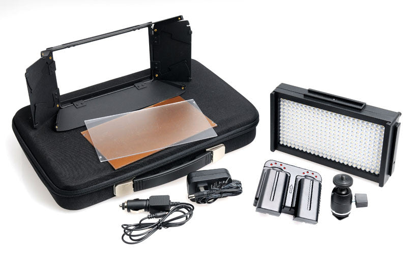 LED-312Ds Pro LED BI-Color Video Light Kit Diammable W/ LCD ,Batteries & Barndoor