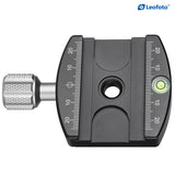Leofoto LHC-60 60mm Screw-Knob Pro Clamp with Plate/ARCA/RRS Ball Head Compatible